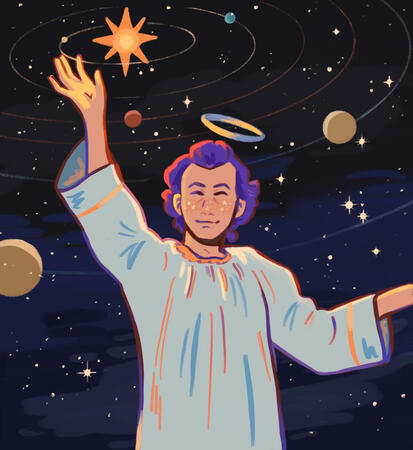 Half Body Simple Shading with Background