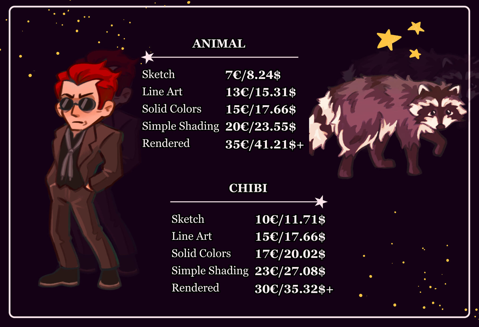 Animal and Chibi Prices